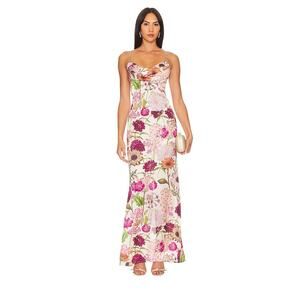 Katie May Tara floral satin maxi wedding gown dress size small